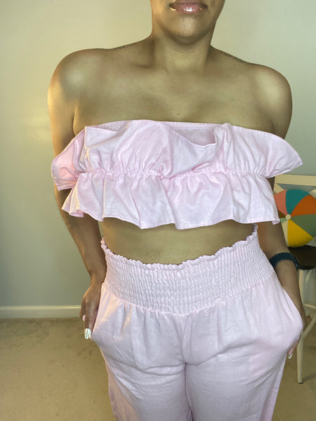 The Pink Cloud Linen Pant Set