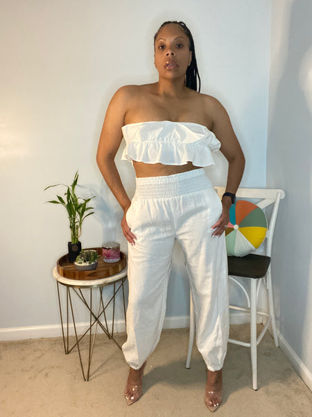 The White Cloud Linen Pant Set