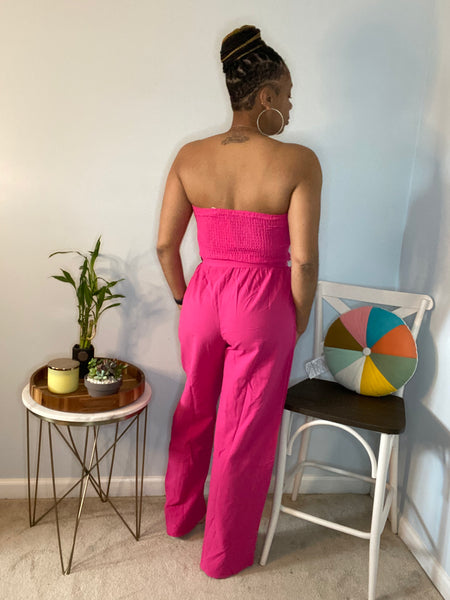 The Fuschia Linen Jumpsuit