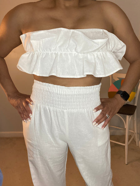 The White Cloud Linen Pant Set