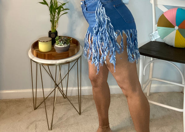 The Fringe Denim Shorts