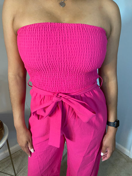 The Fuschia Linen Jumpsuit