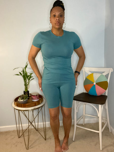 The Everyday Teal Short Set